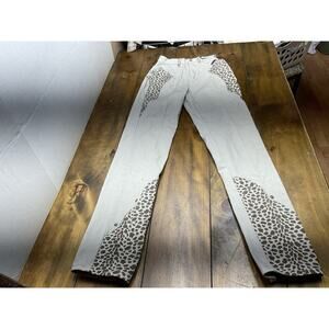 VTG Western Ethics Denim Jeans Size 1 Beige Leopard Bareback NWT